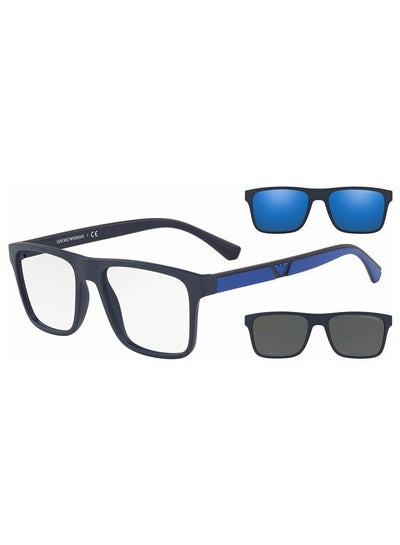 Buy unisex Full-Rimmed Rectangular Frame Clip On Ea4115 57591W Size 54 Dark Blue Demo Lens in UAE