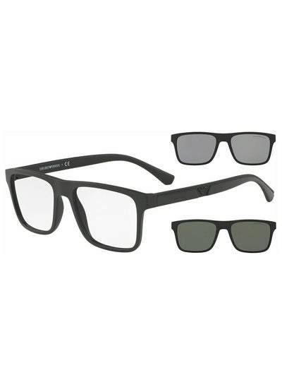 اشتري Full-Rimmed Rectangular Frame Clip On Ea4115 58011W Size 52 Matte Black Demo Lens في الامارات