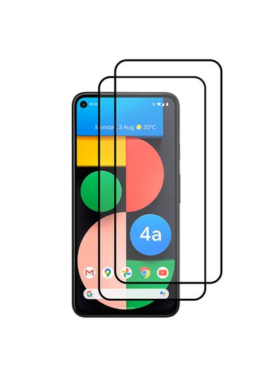Buy 2-Piece Super Shieldz 3D Tempered Glass Screen Protector for Google Pixel 4a 5G (6.2 inch) Clear/Black in UAE