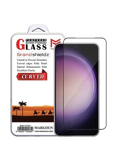 Buy Tempered Glass 9H Anti-Scratch Shatterproof HD Edge to Edge Full Coverage Film 6.6 inch for Samsung Galaxy S23 Plus Screen Protector Clear/Black in UAE