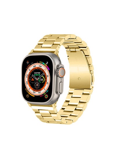 Buy Stainless Steel Band for Apple Watch Band 49mm 45mm 44mm 42mm Compatible with iWatch Strap Series Ultra/8/7/6/5/4/3/2/1/SE/SE2 Gold in Saudi Arabia