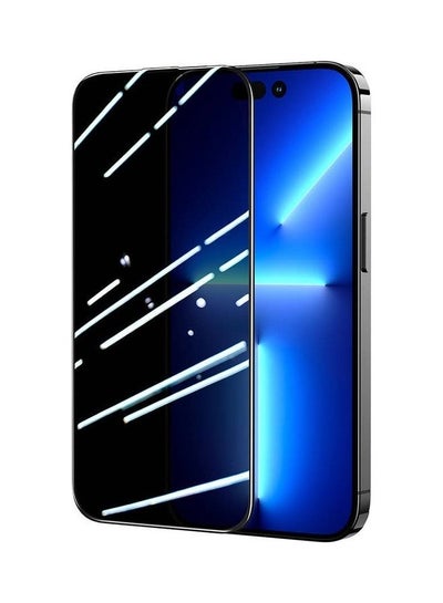 Buy Knight 2.5D Privacy Tempered Glass For IPhone 14 Pro With Anti Spy Filter Full Screen With Frame Transparent Black in UAE