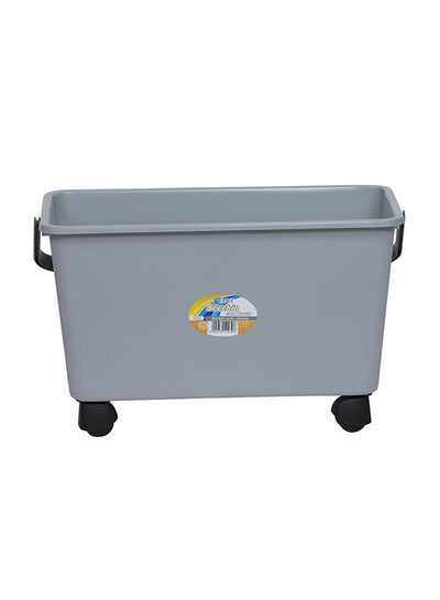 Buy Professional Wide Cleaning Bucket 15 L With Wheels Grey/Black 44x26x26cm in UAE