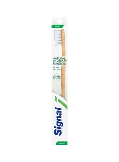 Buy Natural Bamboo Soft Toothbrush Brown/White in UAE