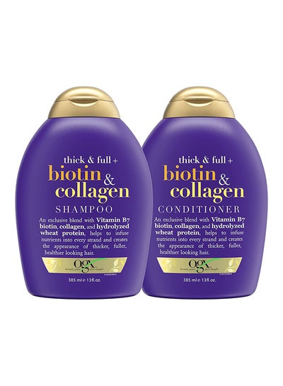 Buy Biotin And Collagen Shampoo With Conditioner 385ml Pack of 2 in Saudi Arabia