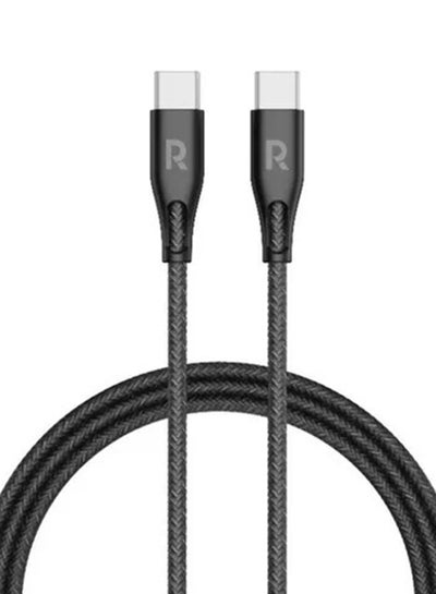 اشتري Nylon Braid Type-C To Type-C Fast Charging Cable 60W 2M أسود في السعودية