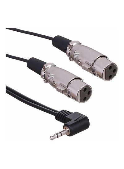Buy 1 Male To 2 Female Aux Cable Black/Silver in Egypt
