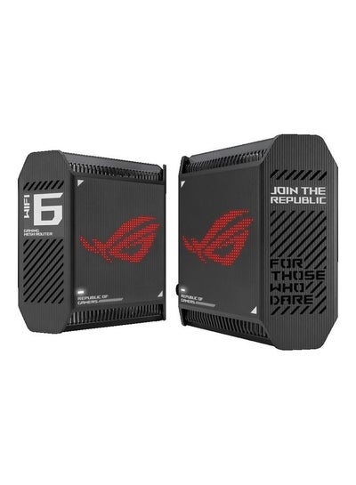 Buy ROG Rapture GT6 Tri-Band WiFi 6 Mesh WiFi System, covers up to 540㎡, 2.5 Gbps port, triple-level game acceleration, ASUS RangeBoost Plus, 5.9 GHz, free lifetime network security Black in UAE