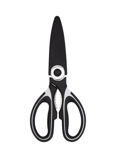 Buy 3-IN-1 Kitchen Scissor- RF10498 Includes Scissors Opener and Nut Cracker Multi-Functional Cutting Stainless Steel Blades with Comfortable and Gripped Handle Black in UAE