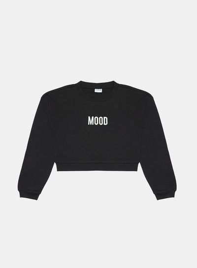 Buy Cropped Sweatshirt Black in UAE