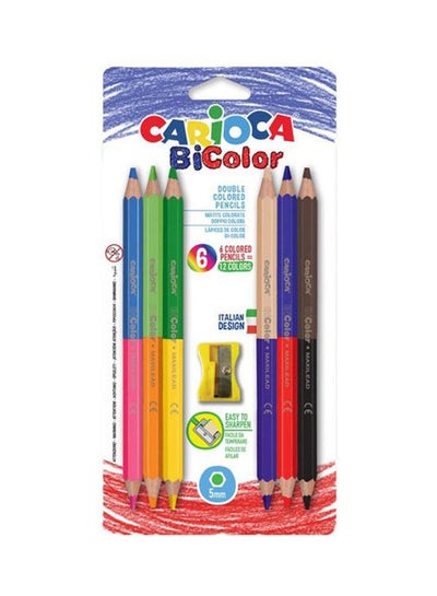 اشتري مجموعة أقلام رصاص كولو مقاس 5 مم مكونة من 6 قطع = 12 لونا + مبراة متعدد الألوان في مصر