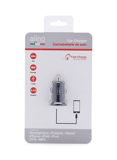 Buy Car Charger 2.4A With Single USB Black in UAE