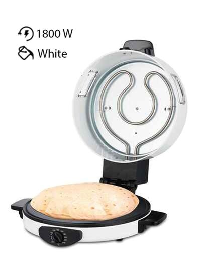 Buy 2-in-1 Arabic Bread & Pizza Maker | 30CM Baking Plate with Adjustable Temperature Control 180-240, 2.5mm Thick Die Cast Cooking Plate & ON/OFF Switch 1800 W SABM-863 White in Saudi Arabia