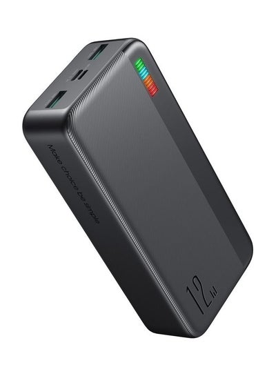 Buy 30000 mAh 12W Fast Charging Power Bank Dual Inputs Dual Outputs Phone Charger Battery Black in Egypt