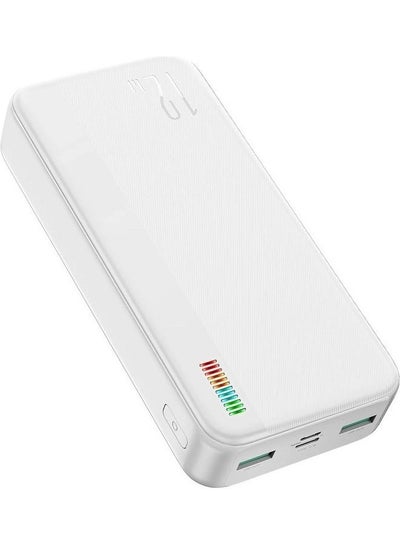 Buy 30000 mAh 12W Fast Charging Power Bank Dual Inputs Dual Outputs Phone Charger Battery White in Egypt