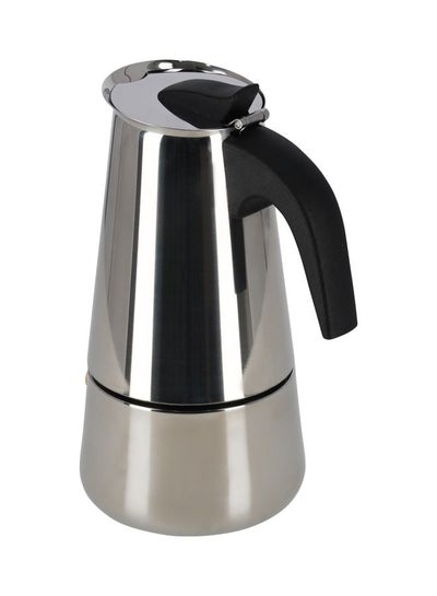 Buy Stainless Steel Espresso Maker/Moka Pot- RF10943| Rust and Corrosion Resistant Body with Comfortable Handle| Equipped with Safety Valve and Strainer| Perfect for Indoor and Outdoor Use Silver 13.5x10x18cm in Egypt