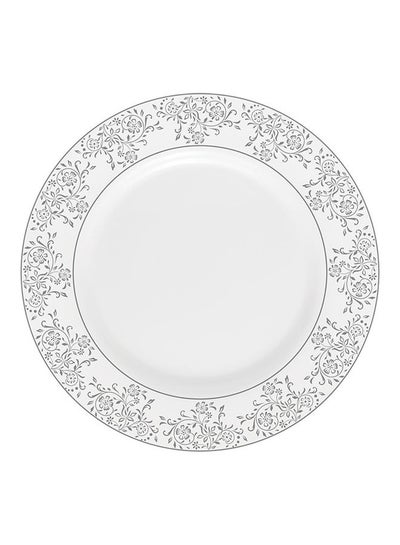 Buy Royalford Velvett Collection 8" Area Grey Quarter Plate- RF11747 Premium-Quality Opalware, Light-Weight and Food-Grade Plate with Elegant Floral Design White 8inch in UAE