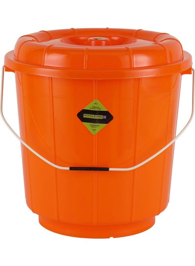 Buy Royalford 13 L Plastic Bucket with Lid- RF11718 Multi-Purpose Utility Bucket with a Lid and steel Handle Break-Resistant, Light-Weight, Durable and Stylish Assorted Colors in UAE