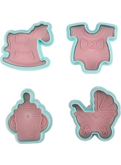 اشتري Royalford Cookie Cutter- RF10970|Baby Theme Cookie Cutter and Fondant Cutter| Plastic Cookie Cutter| Cookie Cutter with Handle Multicolor في الامارات