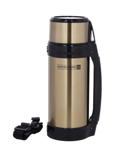 Buy Travel Vacuum Stainless Steel Bottle Double Wall Insulation Keeps Drink Hot/Cold for Hours Thermos for Cold & Hot Beverages Gold 1Liters in UAE