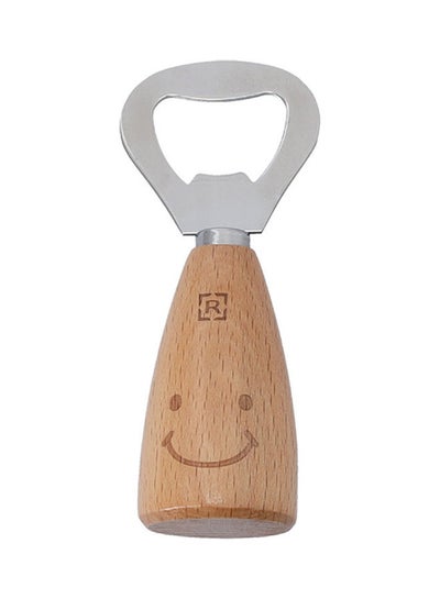 Buy Bottle Opener, Stainless Steel, Wooden Handle, RF10667 | Bar Bottle Opener | Elegant Design Opener | Multifunctional Use for Home, Restaurant, Pub Silver/Brown 10x4x3.5cm in UAE