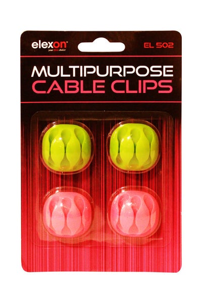 Buy Pack Of 4 Multipurpose Cable Clips Multicolour in UAE