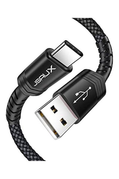 Buy Flex Series Cable - USB-A to USB-C Cable -  3A Fast Charging Durable Nylon Braided cable,1m Black in Egypt