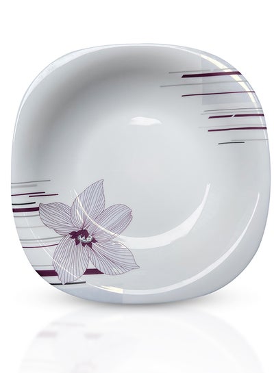 اشتري Royalford 9.0" Opalware Soup Plate- RF11241|White Plate with Elegant Floral Print| Non-Toxic and Hygienic| Food-Grade Material| Dishwasher and Freezer Safe| Serveware| Dinnerware| One Piece White 9inch في الامارات