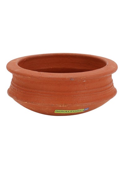 Buy Ecodine Series Deep Serving Pot Handmade Clay Serveware With 100% Natural Clay Red 15x7cm in UAE