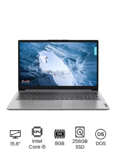 Buy Ideapad 1 15IAU7 Laptop With 15.6-Inch FHD Display, Core i5 Processor/8GB RAM/256GB SSD/DOS(Without Windows)/Integrated Intel Iris Xe Graphics/ English/Arabic Cloud Grey in Saudi Arabia