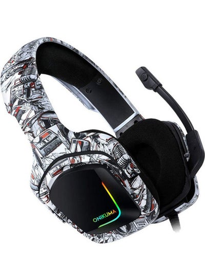 Buy K20 Camoflage Gaming Headset with Surround Sound Headphones with Mic Works For PS4 /PS5 /XOne /XSeries /Nswitch /PC,RGB Lightweight Soft Earmuffs & Volume Control in Saudi Arabia