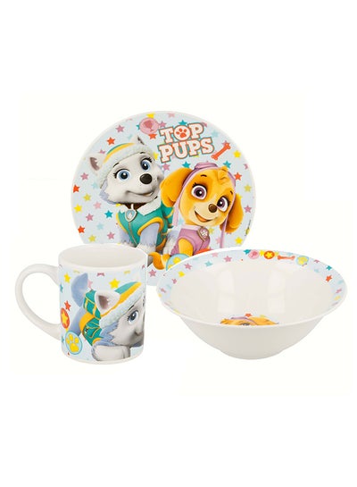 Buy 3-Piece Paw Patrol Girls Printed Snack Set Multicolour in UAE