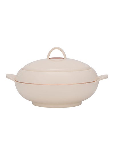 Buy Omega Gold Double Wall Insulated Casserole, Firm Twist Lock | RF11153 | Strong Handles | 3500ml Double Wall Insulated Serving Pot, Chapati Storage Box, Roti Serving Pot, Chapati Dabba Beige & Copper 27.8x27.8x19.6cm in Saudi Arabia