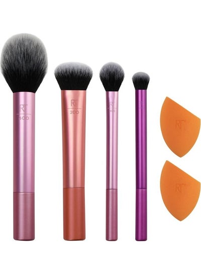 Buy Set Of 6 Makeup Brush Set With 2 Sponge Blenders For Eyeshadow, Foundation, Blush And Concealer Multicolour in Egypt