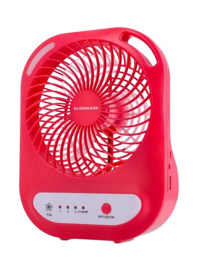 Buy Rechargeable Desktop Mini Portable Fan OMF1785 Red in Saudi Arabia