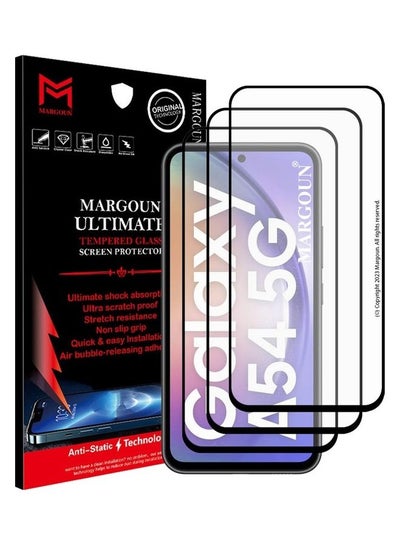 Buy 3 Pack Screen Protector for Samsung Galaxy A54 5G Full Coverage Screen Glass 9H Hardness Anti Fingerprint Scratch clear in UAE