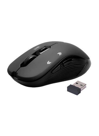 Buy 2.4G Portable Optical Tracking Mouse with Mini USB Receiver, 800/1200/1600 DPI Switch, 10m Working Range and 6 Programmable Buttons Black in UAE