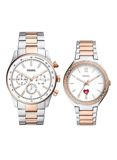Buy Analog Round Shape Stainless Steel Watch Set BQ2756SET 44 mm And 36 mm in UAE