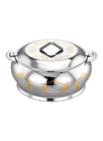 Buy Romeo Stainless Steel Hotpot- RF11446| Food-Grade Hot And Cold Hotpot With Double Wall Vacuum Insulation| Firm Twist Lock To Keep Food Fresh For Long| Elegant And Unique Design, Perfect For Rice, Roti, Curry| Silver Silver 3500ml in UAE