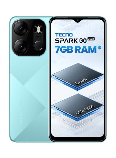 اشتري هاتف Spark Go 2023 ثنائي الشريحة باللون الأزرق وذاكرة الوصول العشوائي (RAM) سعة 4 جيجابايت وذاكرة تخزين داخلية 64 جيجابايت ويدعم تقنية 4G LTE - إصدار الشرق الأوسط في السعودية