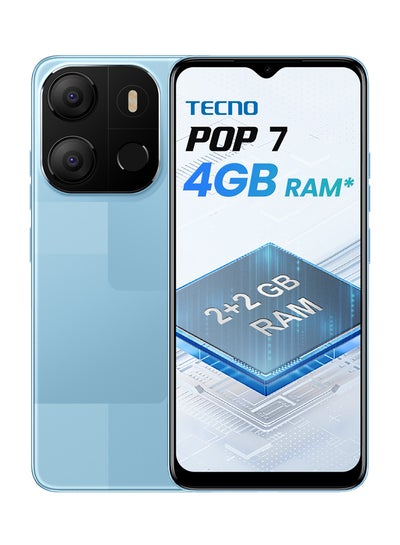 Buy POP7 Dual SIM Capri Blue 2GB RAM 64GB 4G LTE - Middle East Version in Saudi Arabia