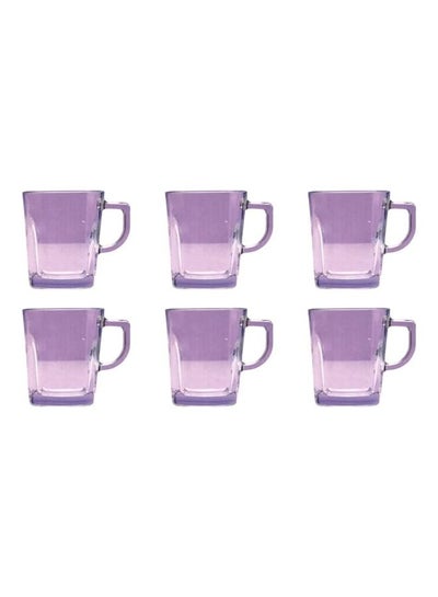 Buy Color Glass Tea Cups-Purple-Set Of 6 -Turkish Made Purple 270ml in Egypt