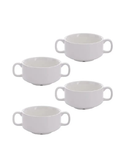 Buy 4-Piece Soup Bowls White 6.5inch in Saudi Arabia