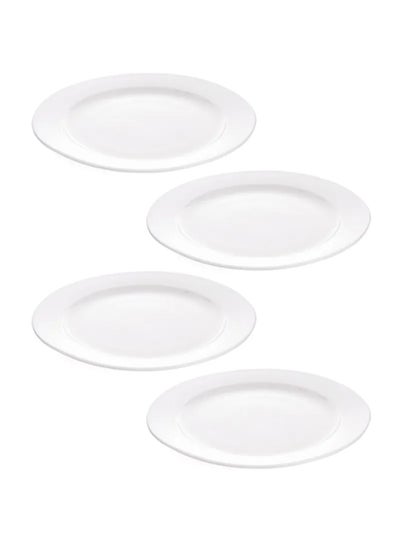 Buy 4-Piece Dinner Plates White 4x12inch in Saudi Arabia