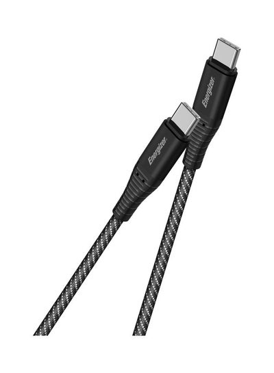 Buy Ultimate 100W Type-C to Type-C Metal Braided Nylon Cable, Black in UAE