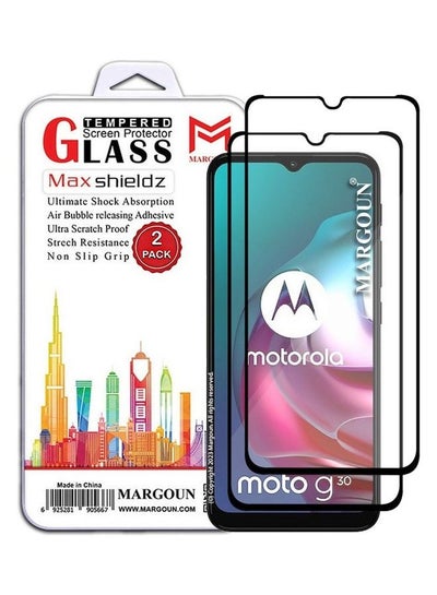 اشتري 2 Pack Screen Protector Tempered Glass For Motorola Moto G30 6.5 inch CLEAR في الامارات