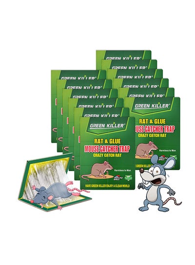 Buy 12-Piece Garden Mouse And Rat Glue Traps Set Multicolour 2400grams in Egypt