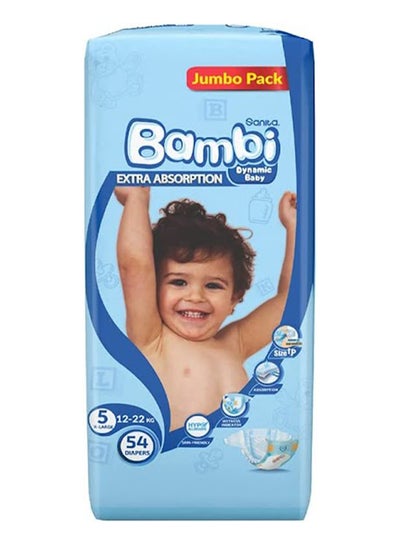Buy Baby Diapers, Size 5, 12-22kg  54 Count - X Large, Jumbo Pack in Saudi Arabia