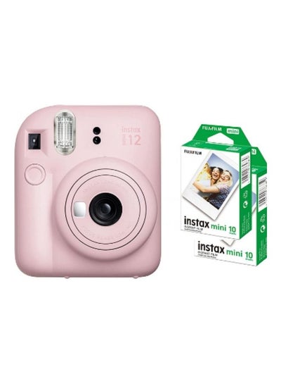 Buy Instax Mini 12 Instant Film Camera With Pack Of 20 Films Blossom Pink in Saudi Arabia