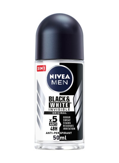 Buy Men Black And White Invisible Original, Antiperspirant For Men, Roll-On 50ml in UAE